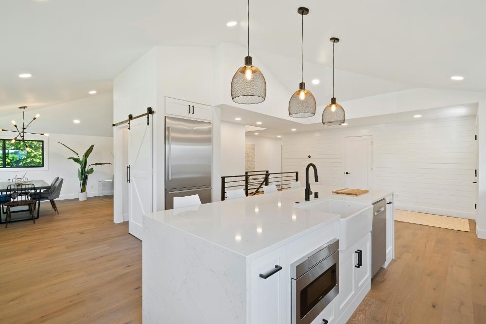 Modern kitchen with island seating