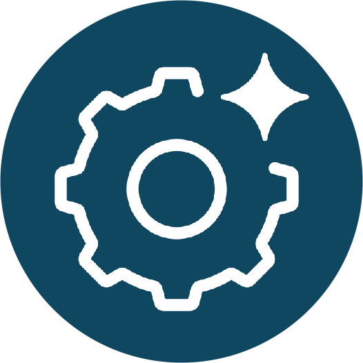 Hand holding a gear icon